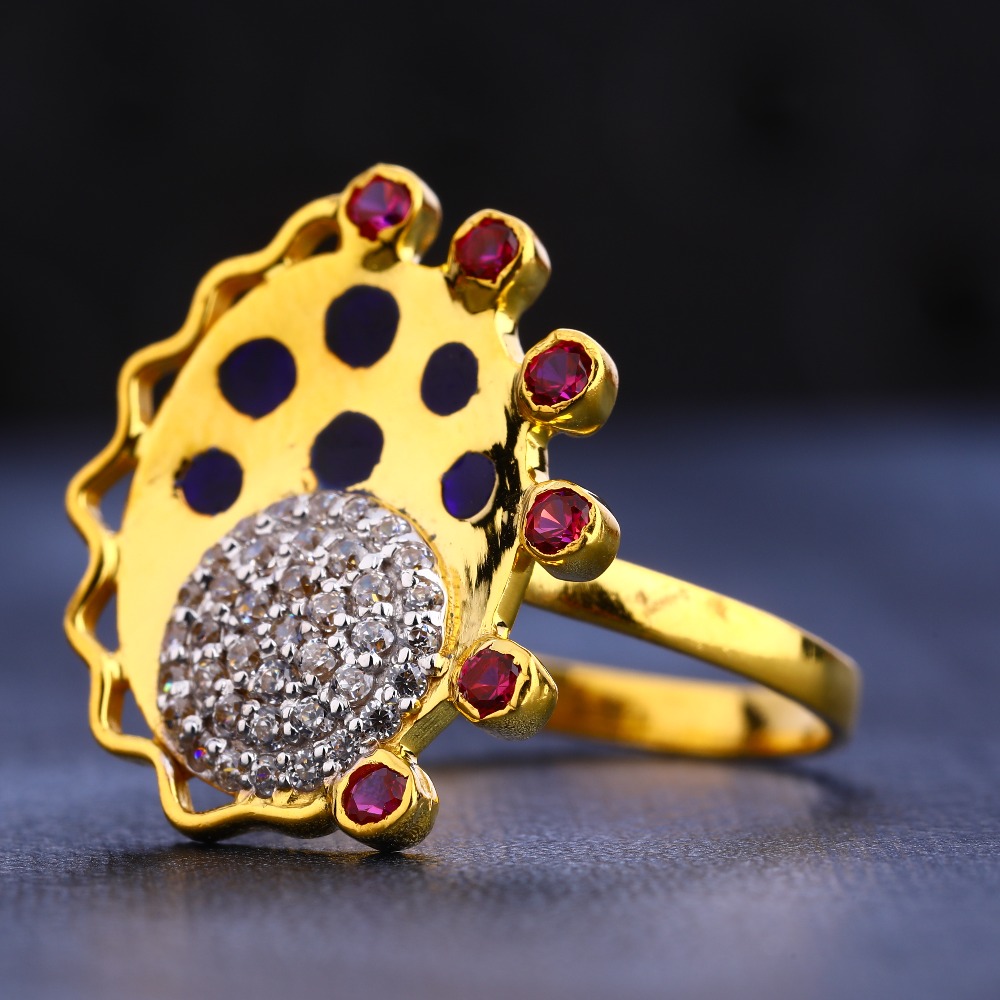 22KT Gold CZ Hallmark Classic Women's Ring LR677