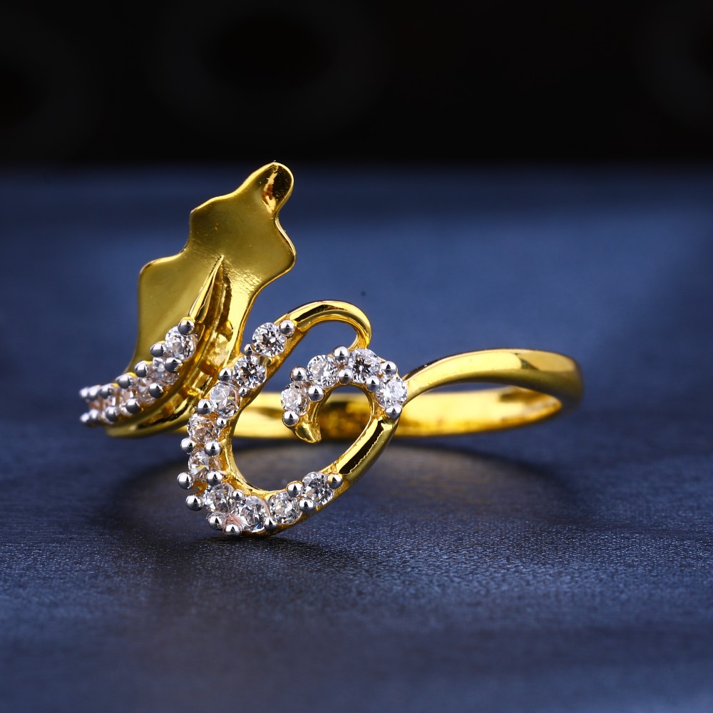 22KT Gold Women's Stylish CZ Gemstone Ring LR573