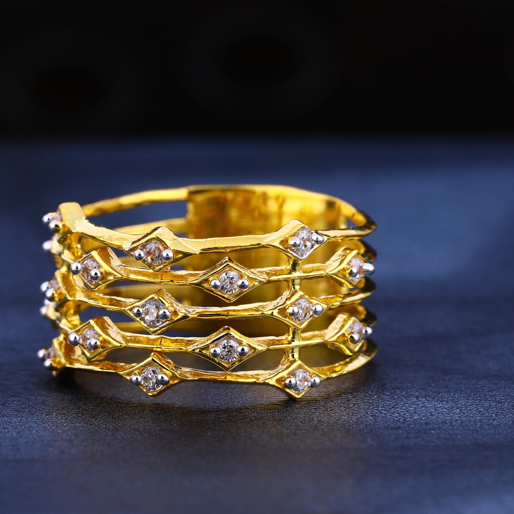 22KT Gold Women's Delicate CZ Gemstone Ring LR569