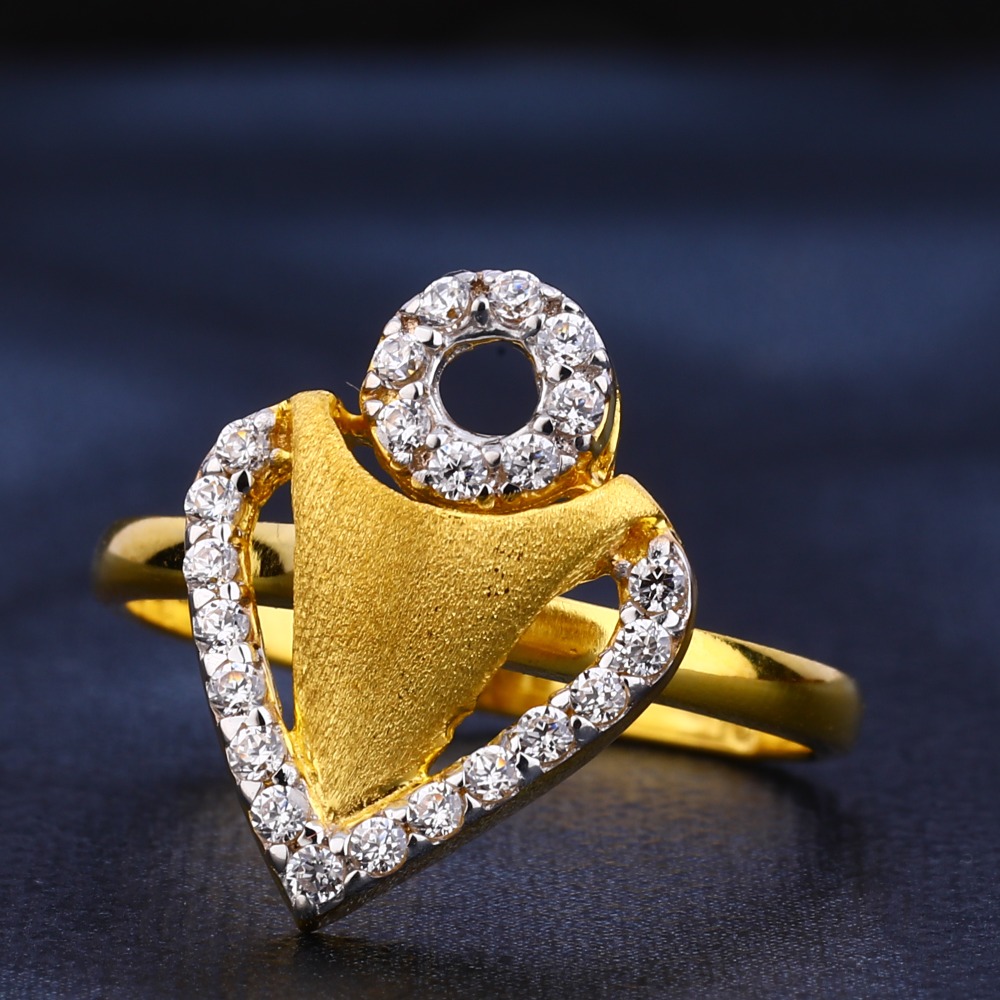 916 Gold CZ Diamond Delicate Women's Ring LR458