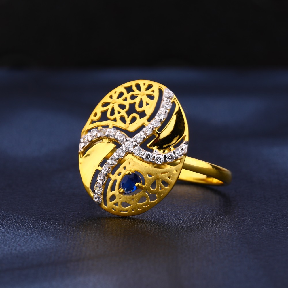 22ct gold cz ladies fancy diamond ring lr444