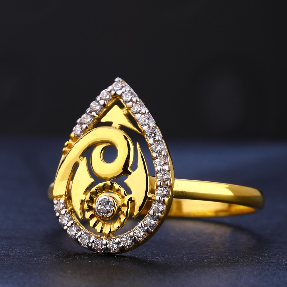 22kt cz diamond fancy gold ladies ring lr797