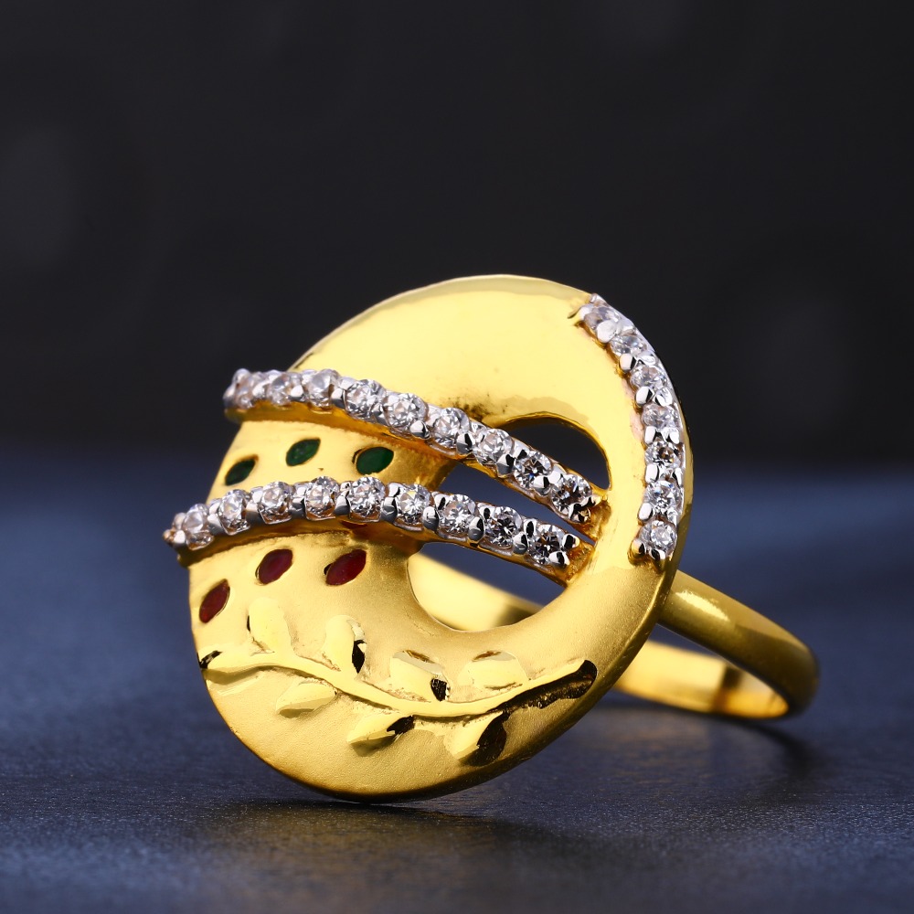 22kt gold hallmark stylish women's  ring lr791