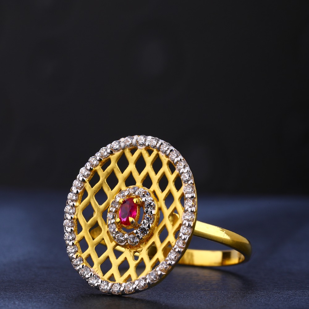22kt gold hallmark fancy women's  ring lr789