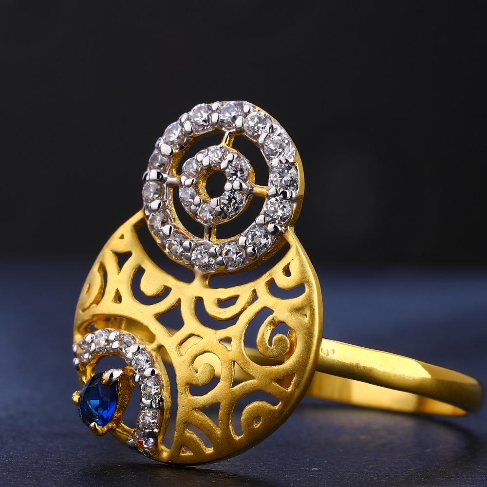 22ct gold hallmark designer ladies  ring lr755