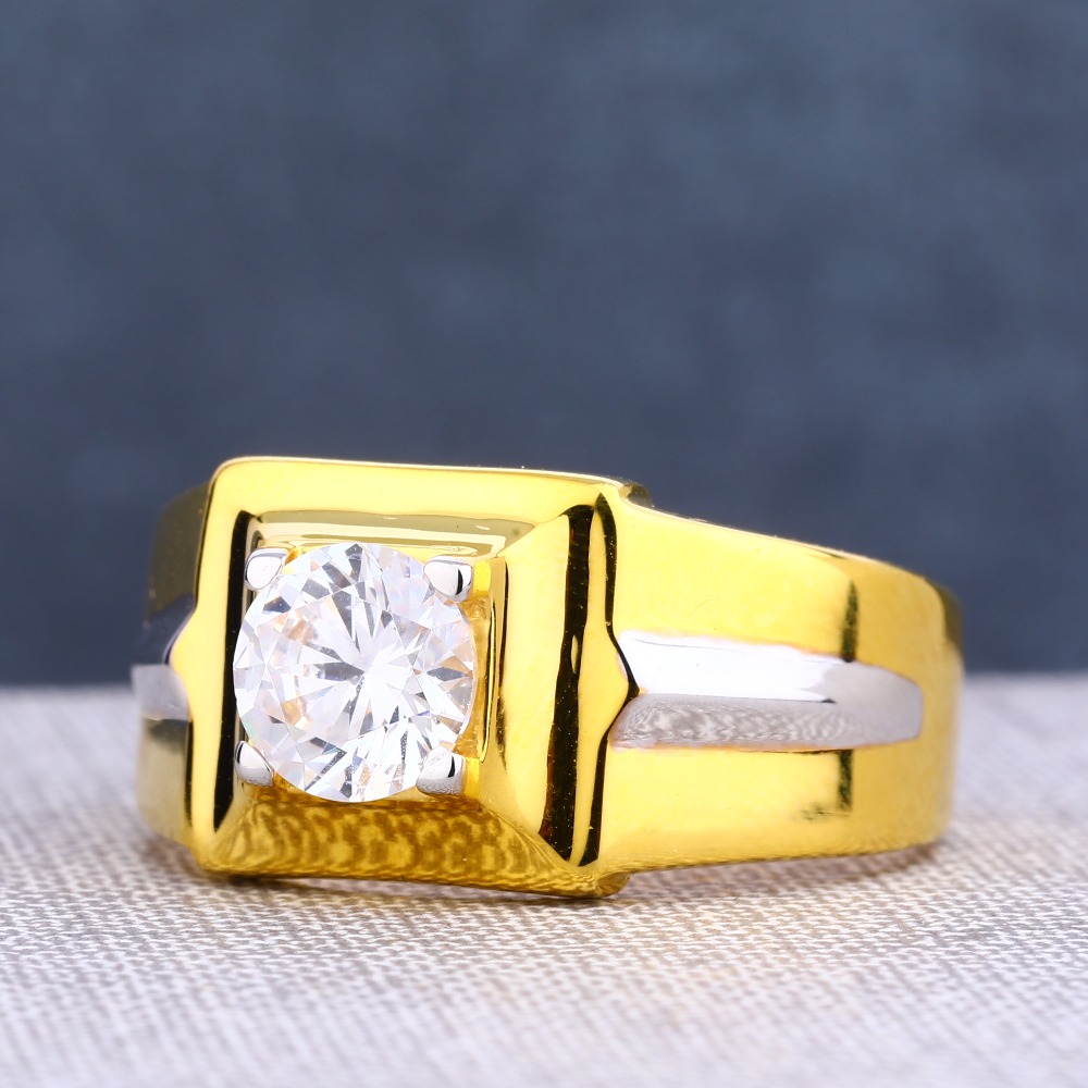 22KT Single Gold Delicate Men's Stone Ring MSR84