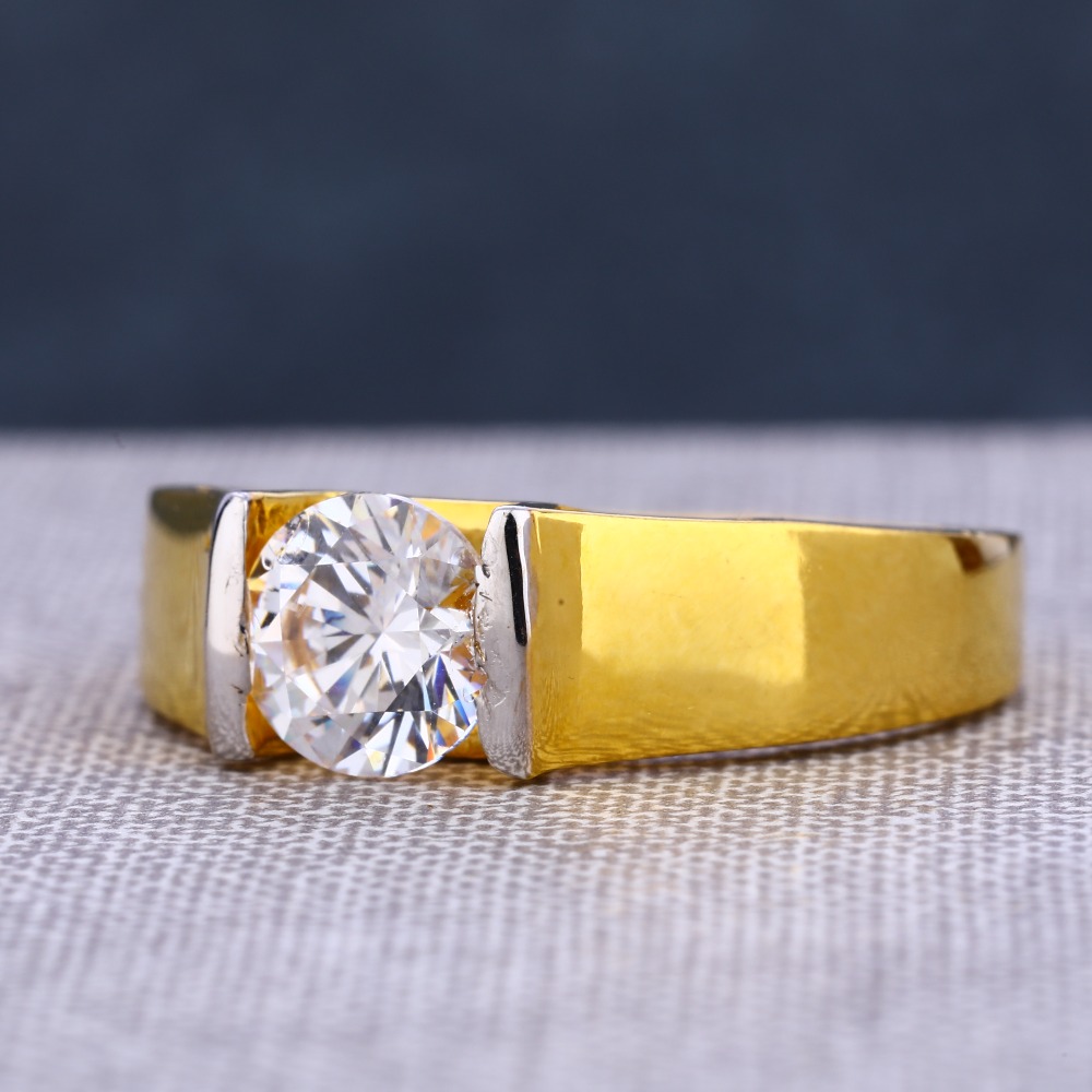 916 Gold Gentlemen's Hallmark gorgeous Single Stone Ring MSR95