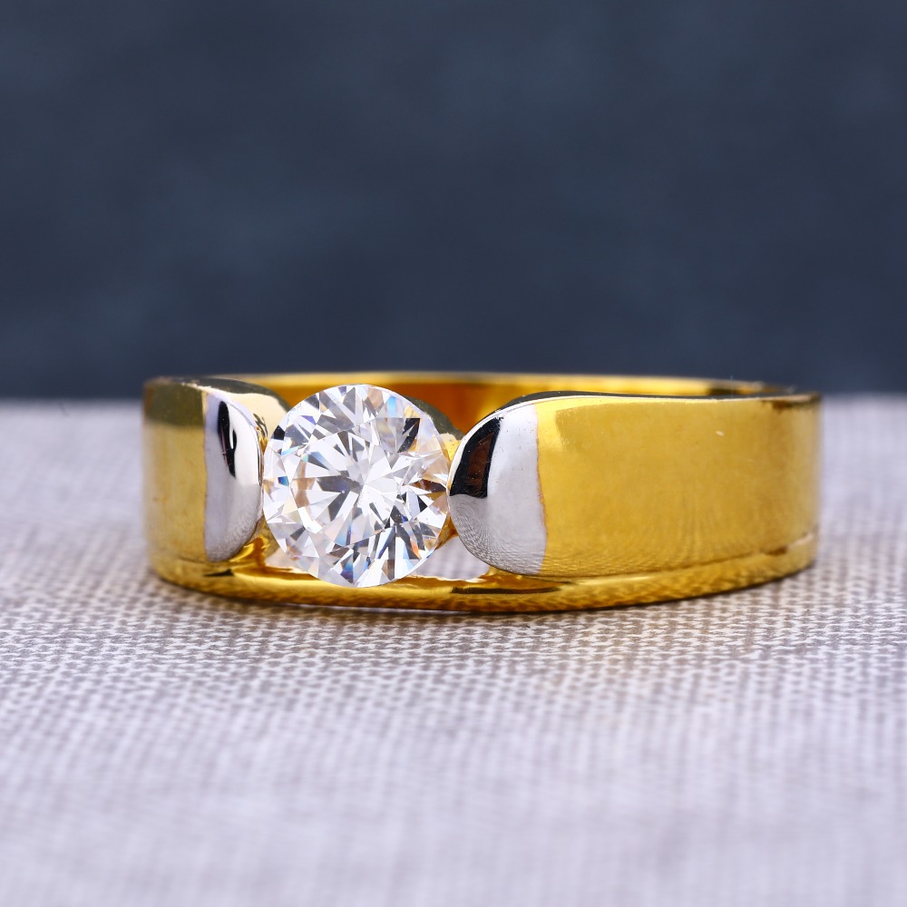 916 Gold Gentlemen's Hallmark Designer Single Stone Ring MSR90