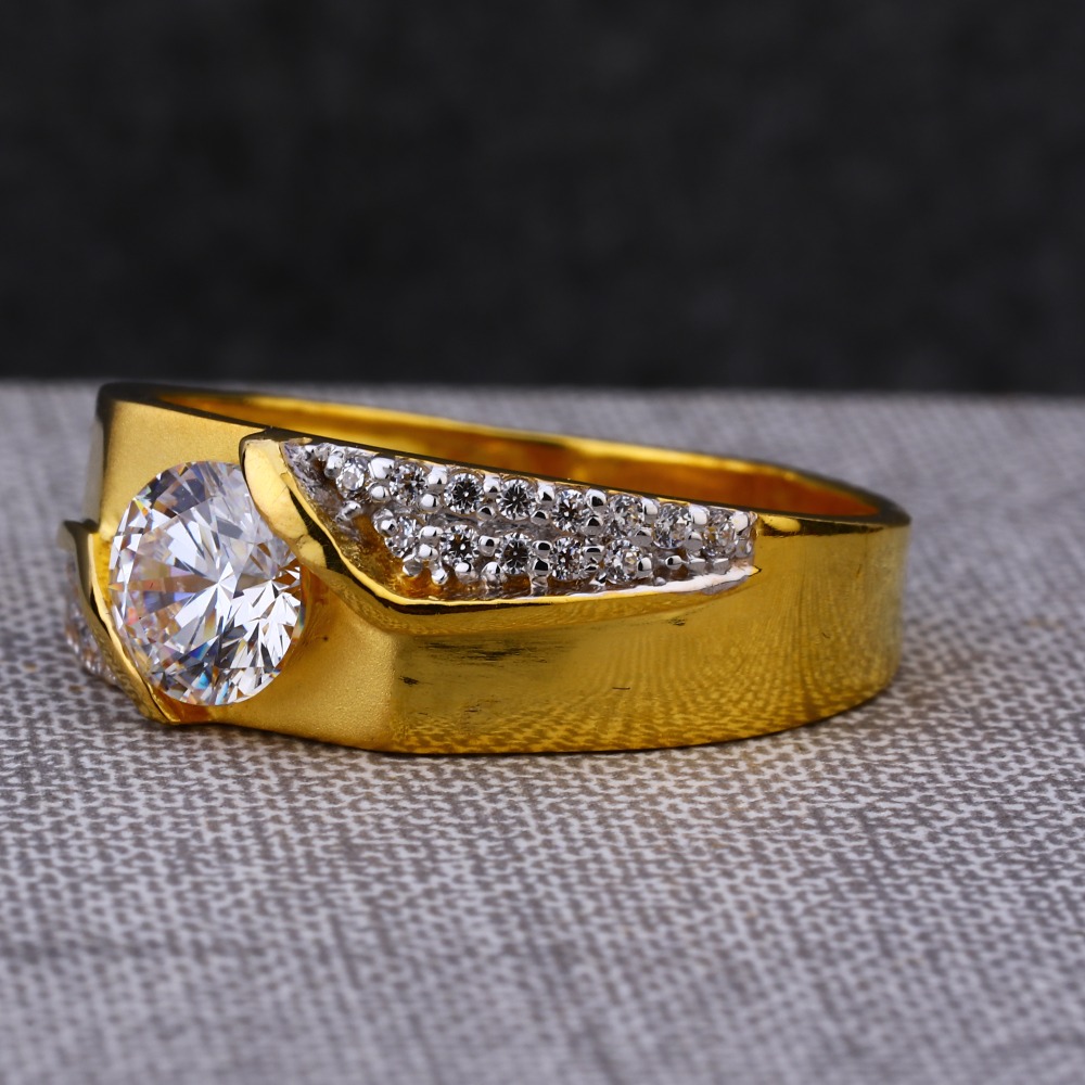 916 Gold Gentlemen's Hallmark Classic Single Stone Ring MSR80