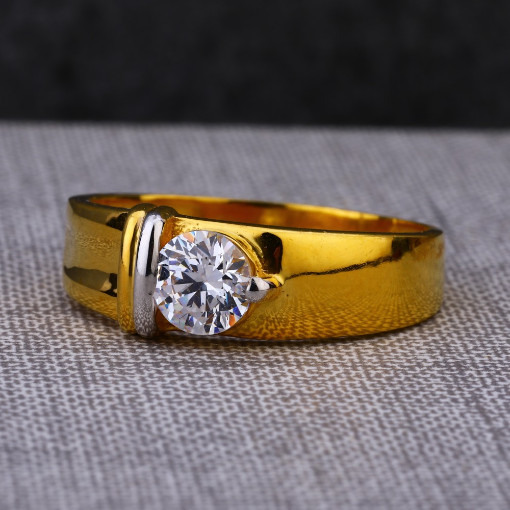 916 Gold Men's cLASSIC Single Stone Ring MSR72