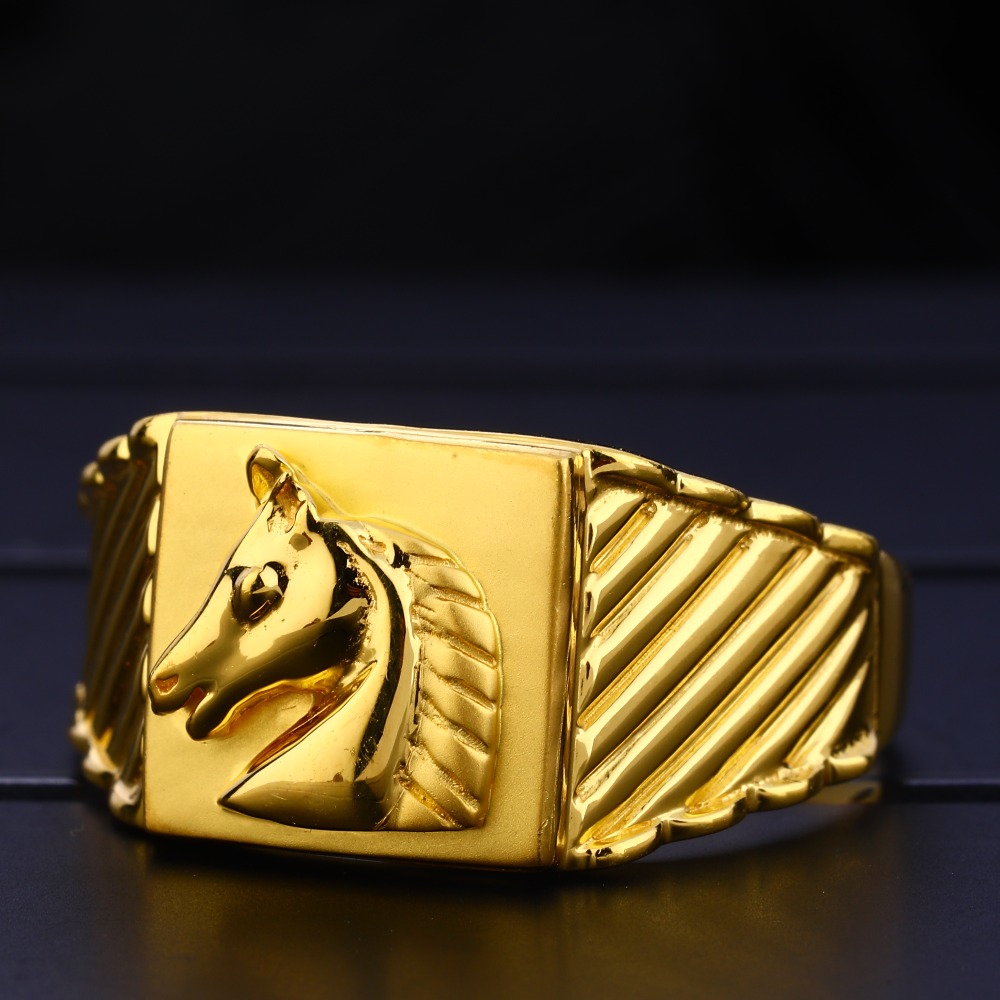 916 Gold Mens Exclusive Plain Ring MPR164