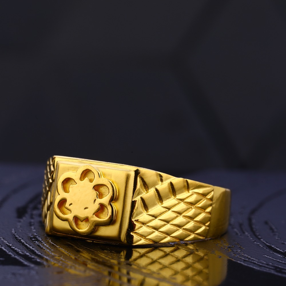 22KT Gold Plain Gorgeous Men's Ring  MR738