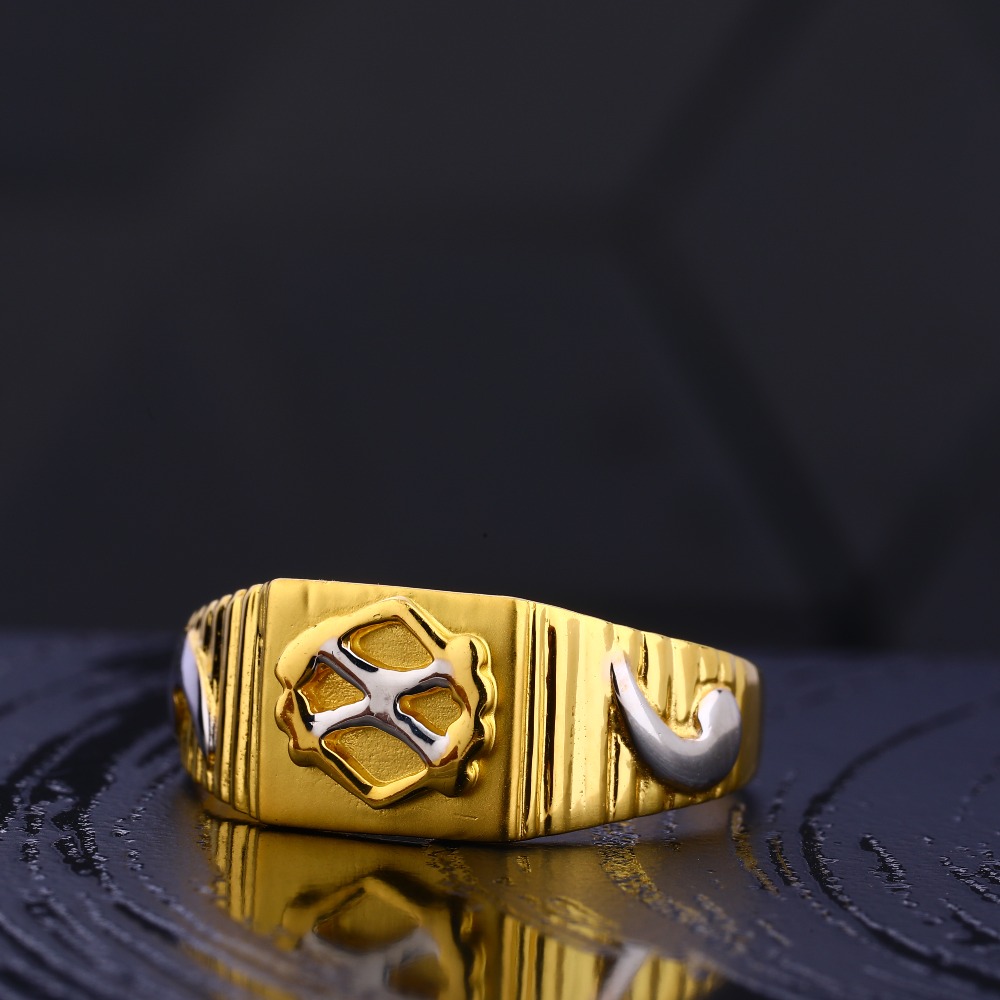 916 Gold Hallmark Stylish Gentlemen's Plain Ring MR731