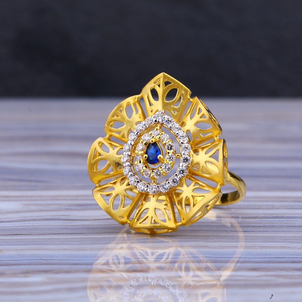 22CT Gold Delicate Ladies Long Ring LLR177