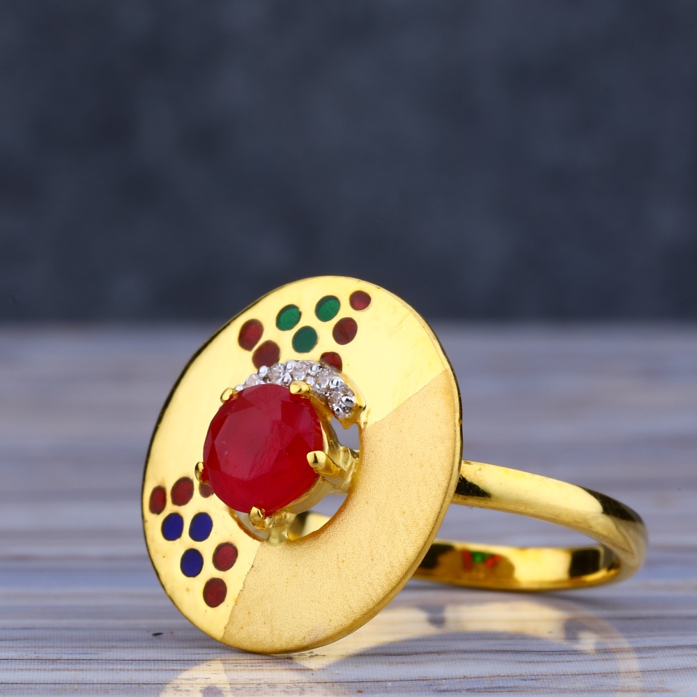 22CT Gold Designer Ladies Long Ring LLR211