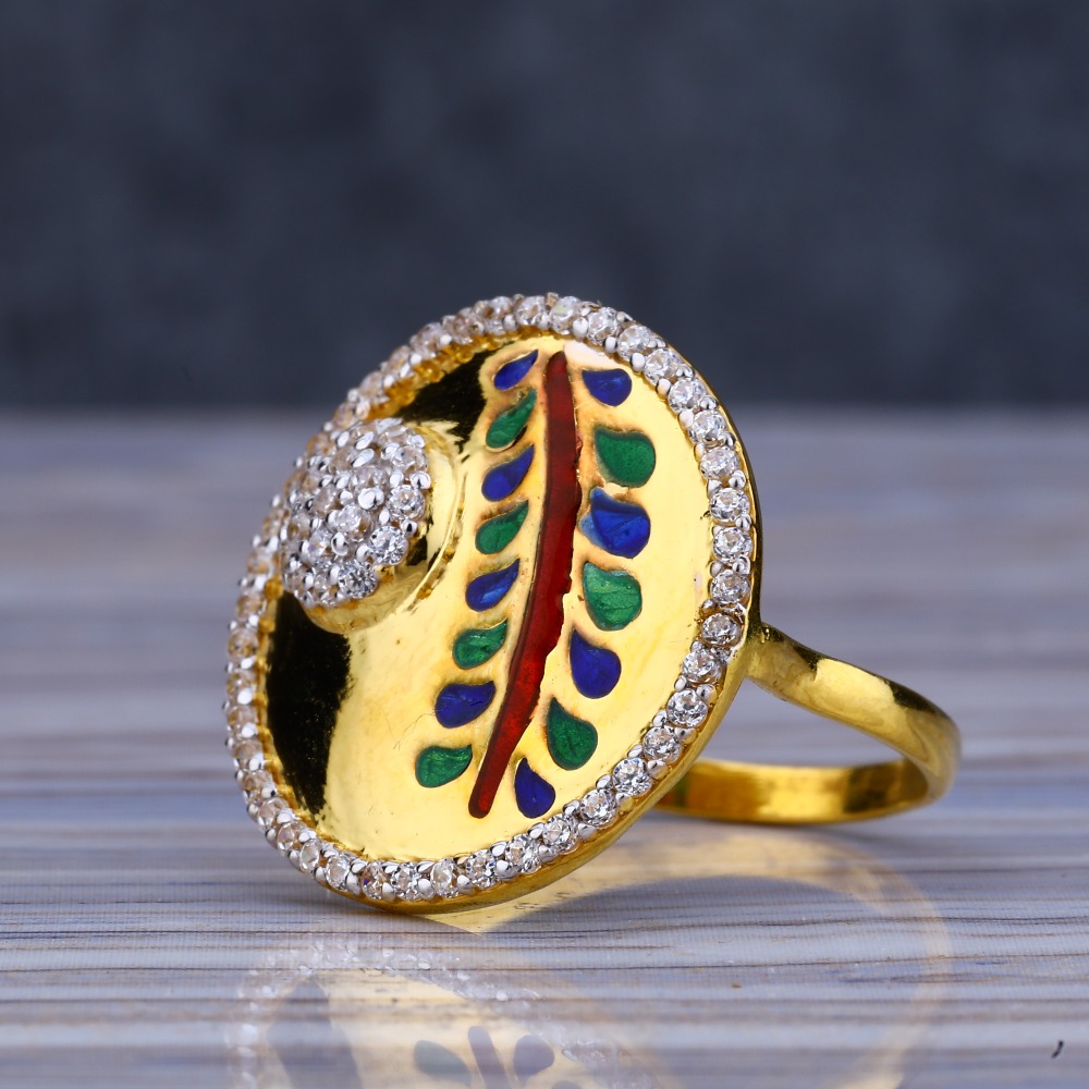 22KT Gold Cz  Gorgeous Hallmark Ladies Long Ring LLR207