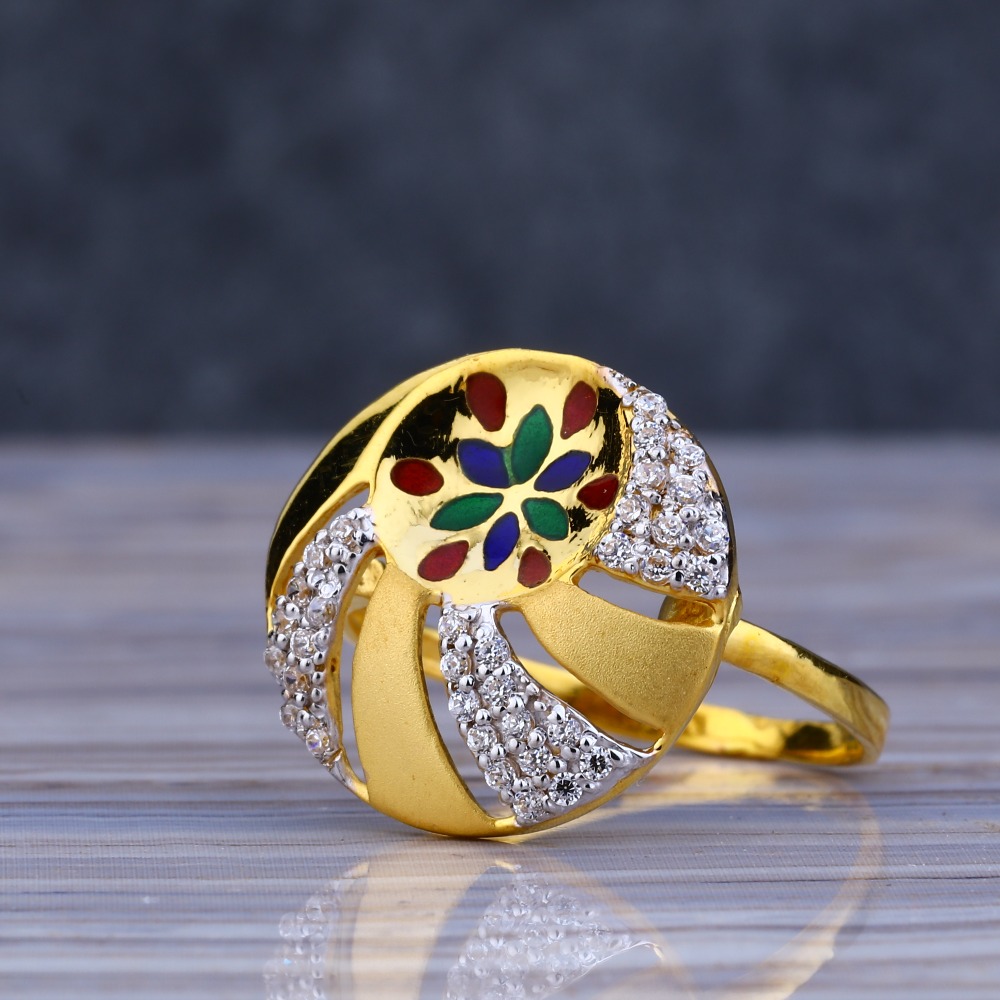 22KT Gold Cz Hallmark Ladies Long Ring LLR199