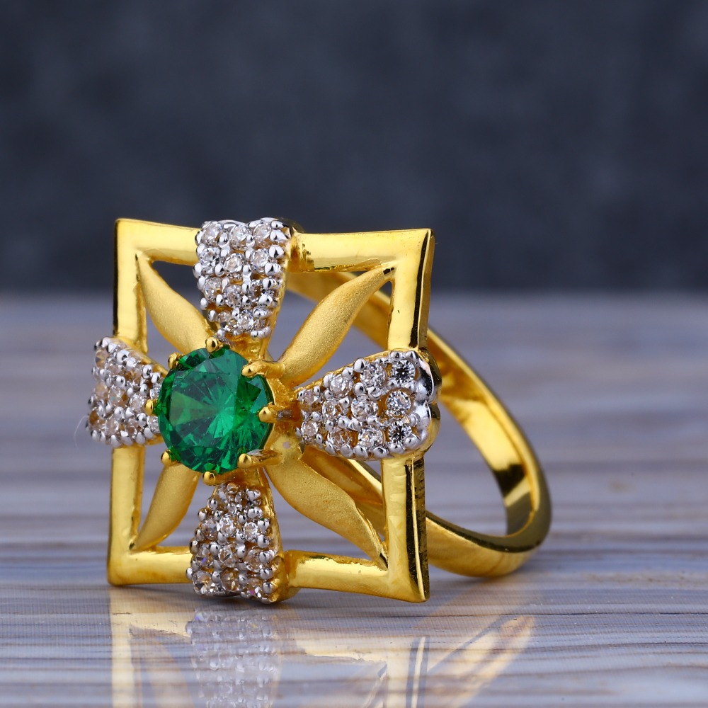 22KT Gold Gemstone Stylish Ladies Long Ring LLR195