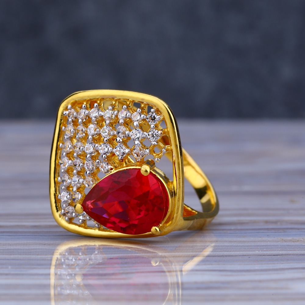 22KT Gold Gemstone Gorgeous Ladies Long Ring LLR194