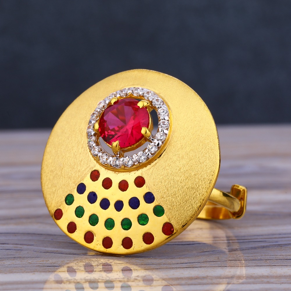 22KT Gold Gemstone Ladies Long Ring LLR252