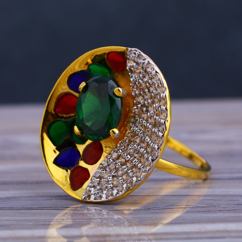 916 Gold Ladies Hallmark Designer Long Ring LLR230