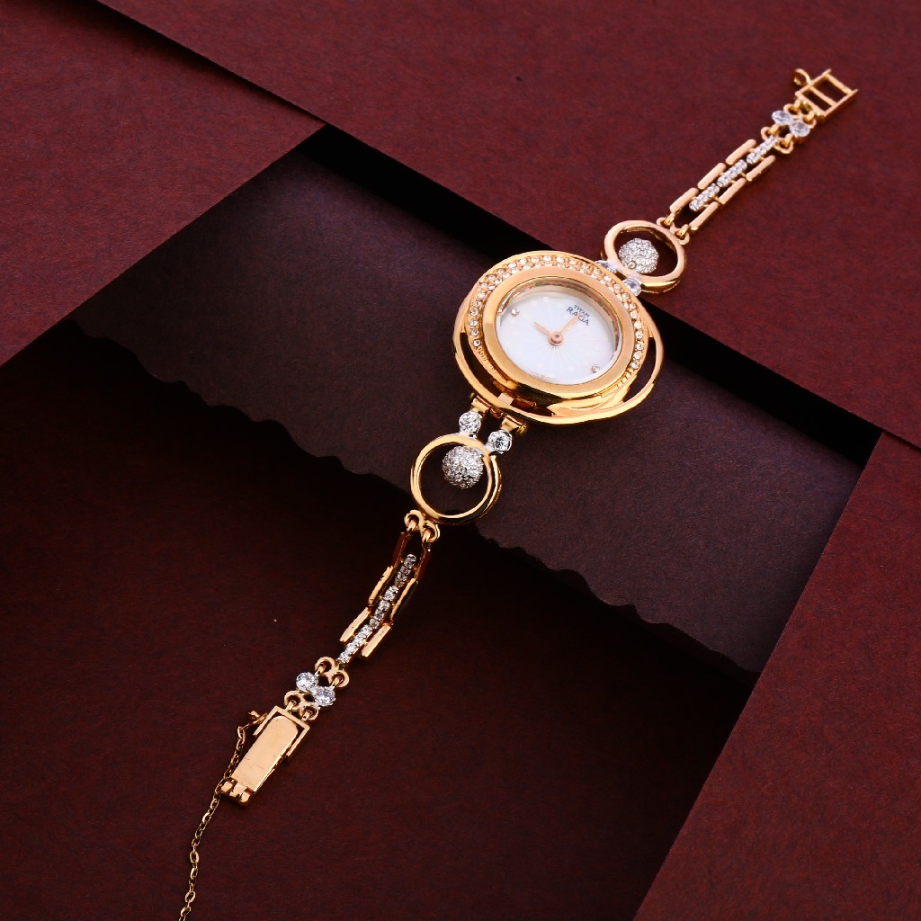 750 Rose Gold Stylish Cz Ladies Watch RLW250