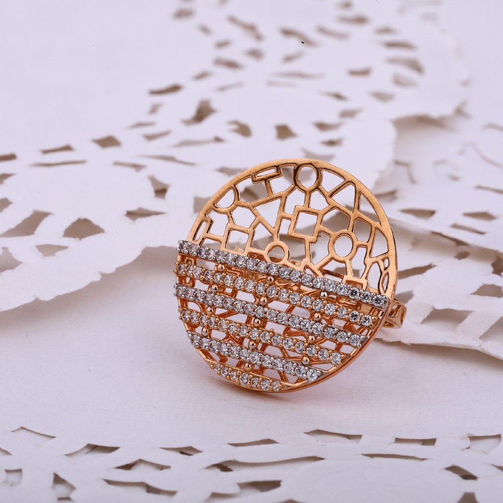 18KT Rose Gold Classic Diamond Ladies ring RLR543