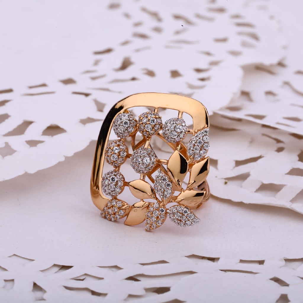 750 Women's CZ Exclusive Hallmark Rose Gold ring RLR548
