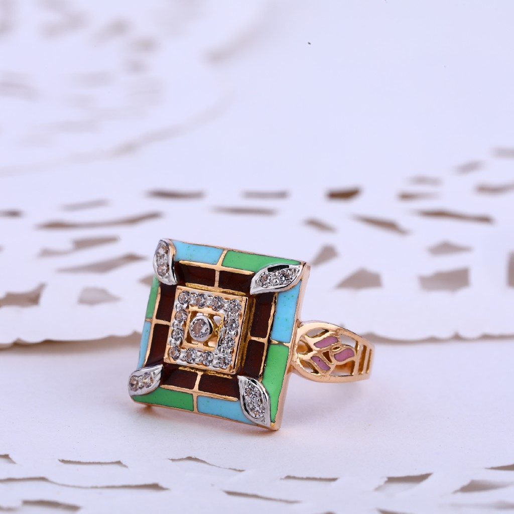 18CT Rose Gold cz Stylish Ladies ring RLR569