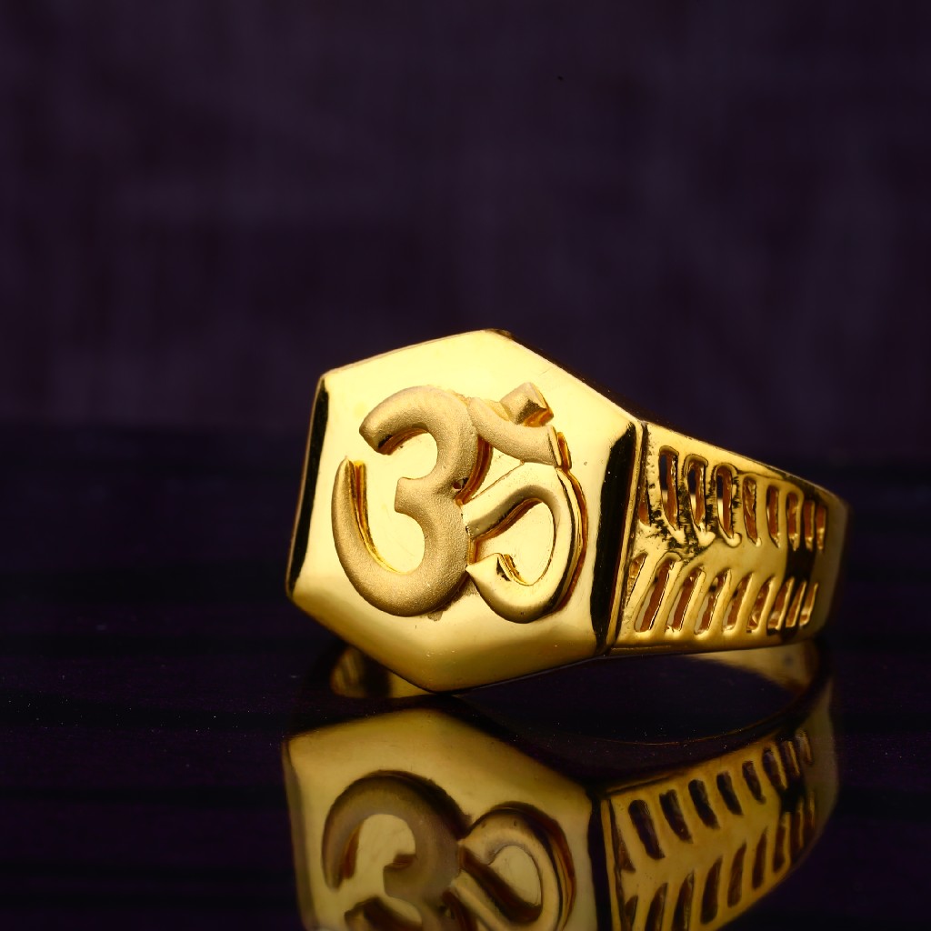 22KT CZ Hallmark Fancy Gold men's God Ring MGR124