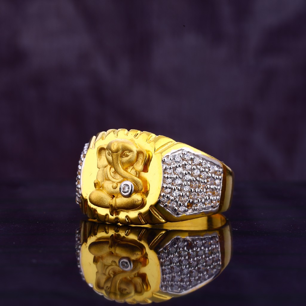 22KT CZ Hallmark Gold men's God Ring MGR138