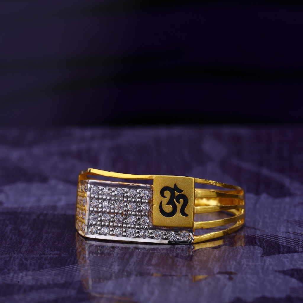 22KT CZ Gold Classic men's God Ring MGR149