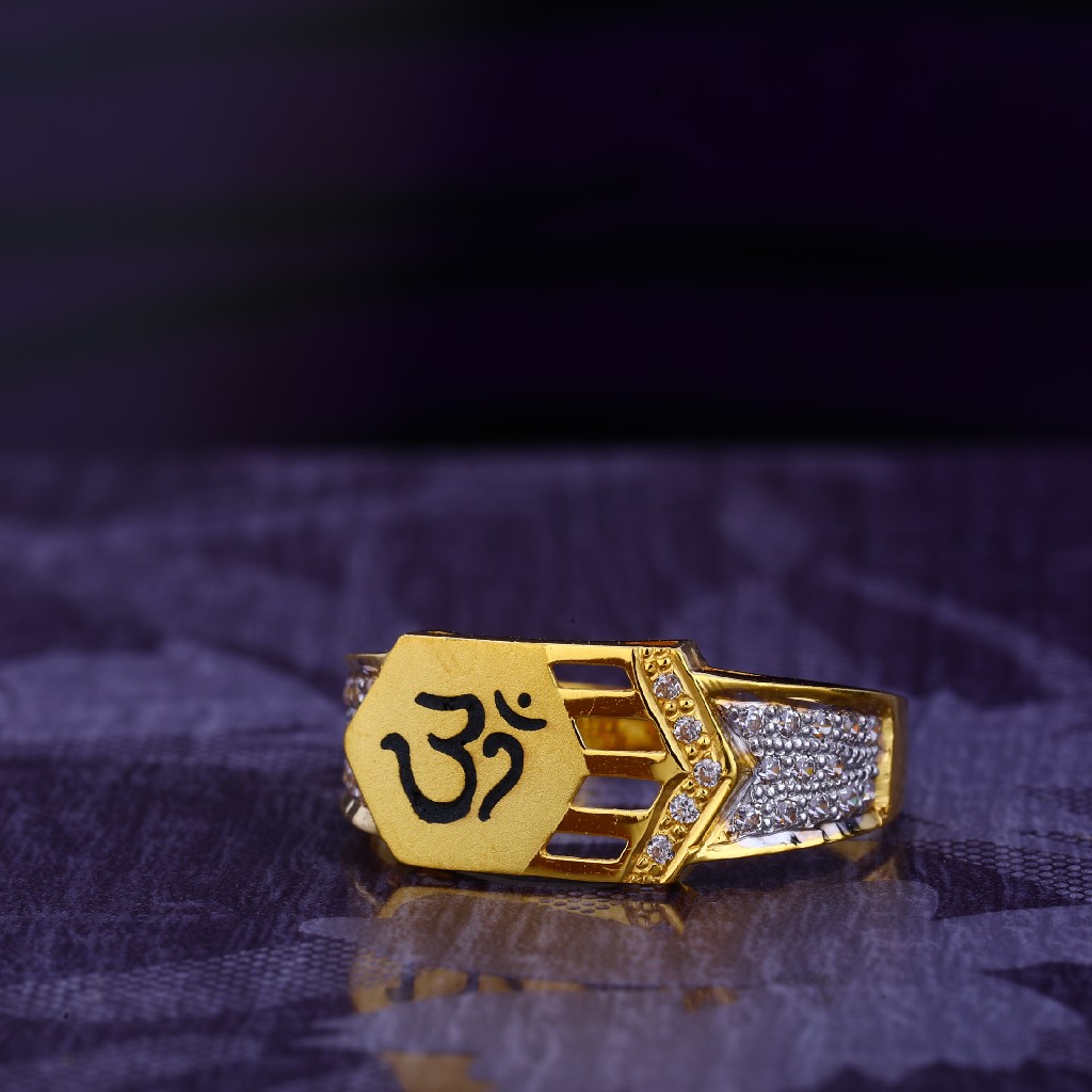 22KT CZ Gold men's God Ring MGR150
