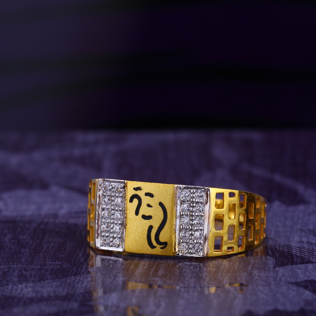 916 CZ Gold Hallmark Classic Gent's God Ring MGR151