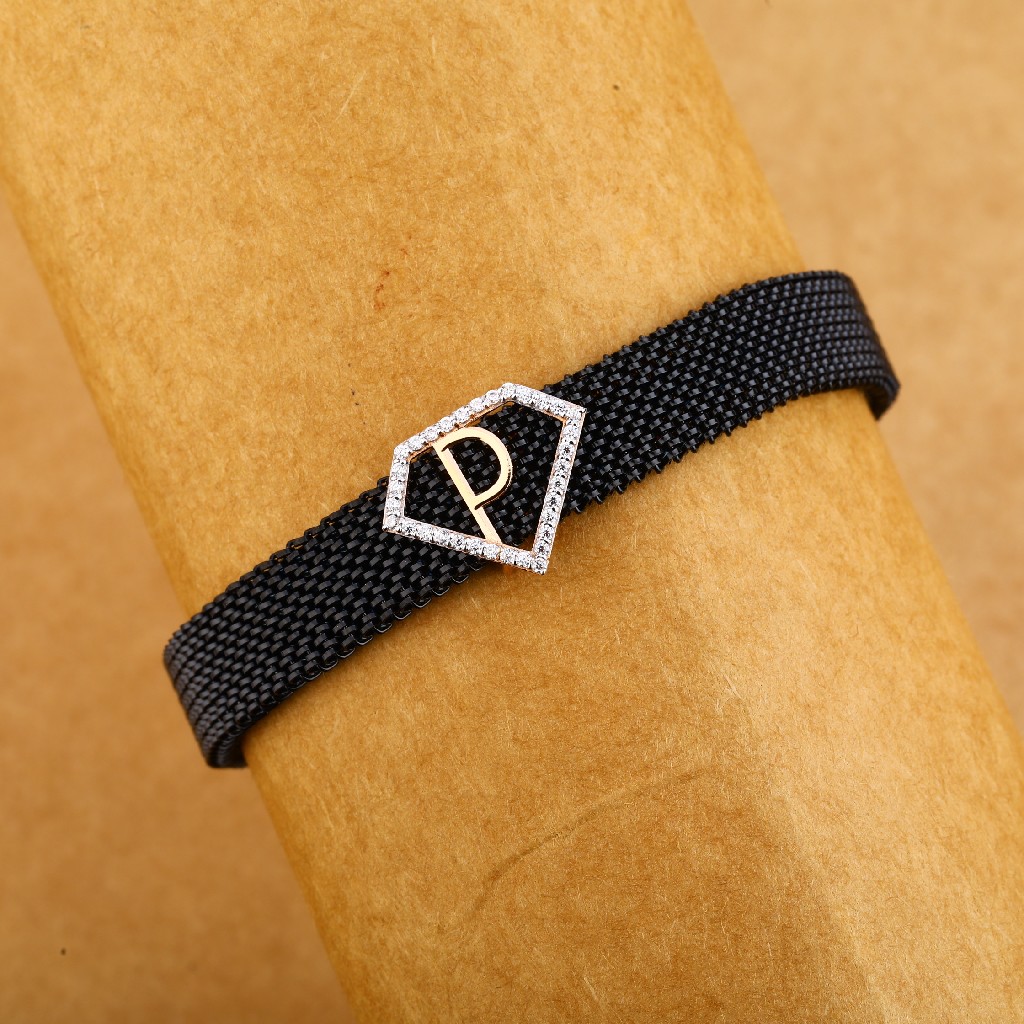 750 Rose Gold Cz Hallmark Leather Bracelet MLB269