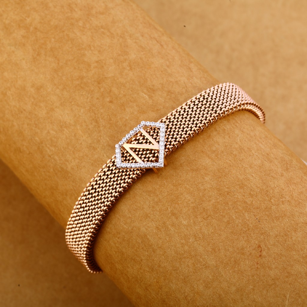750 Rose Gold Men's Gorgeous Leather Bracelet MLB274