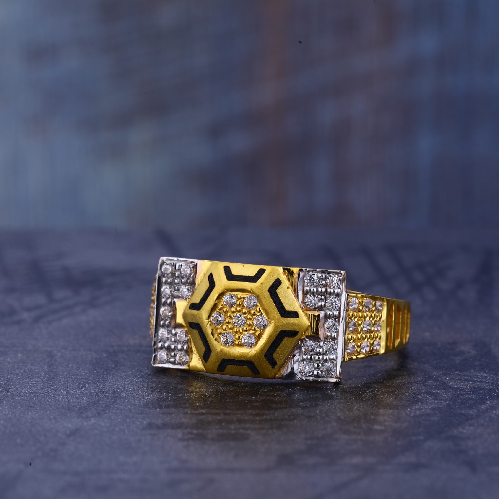 22CT Cz Gold Stylish Gentlemen's Ring MR704
