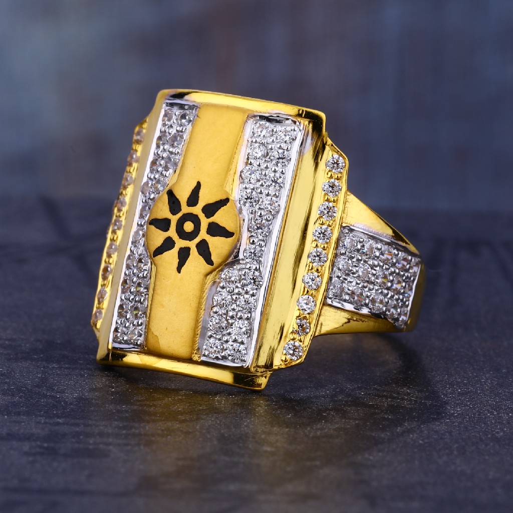22Kt CZ Fancy  Hallmark Gold men's Ring MR681