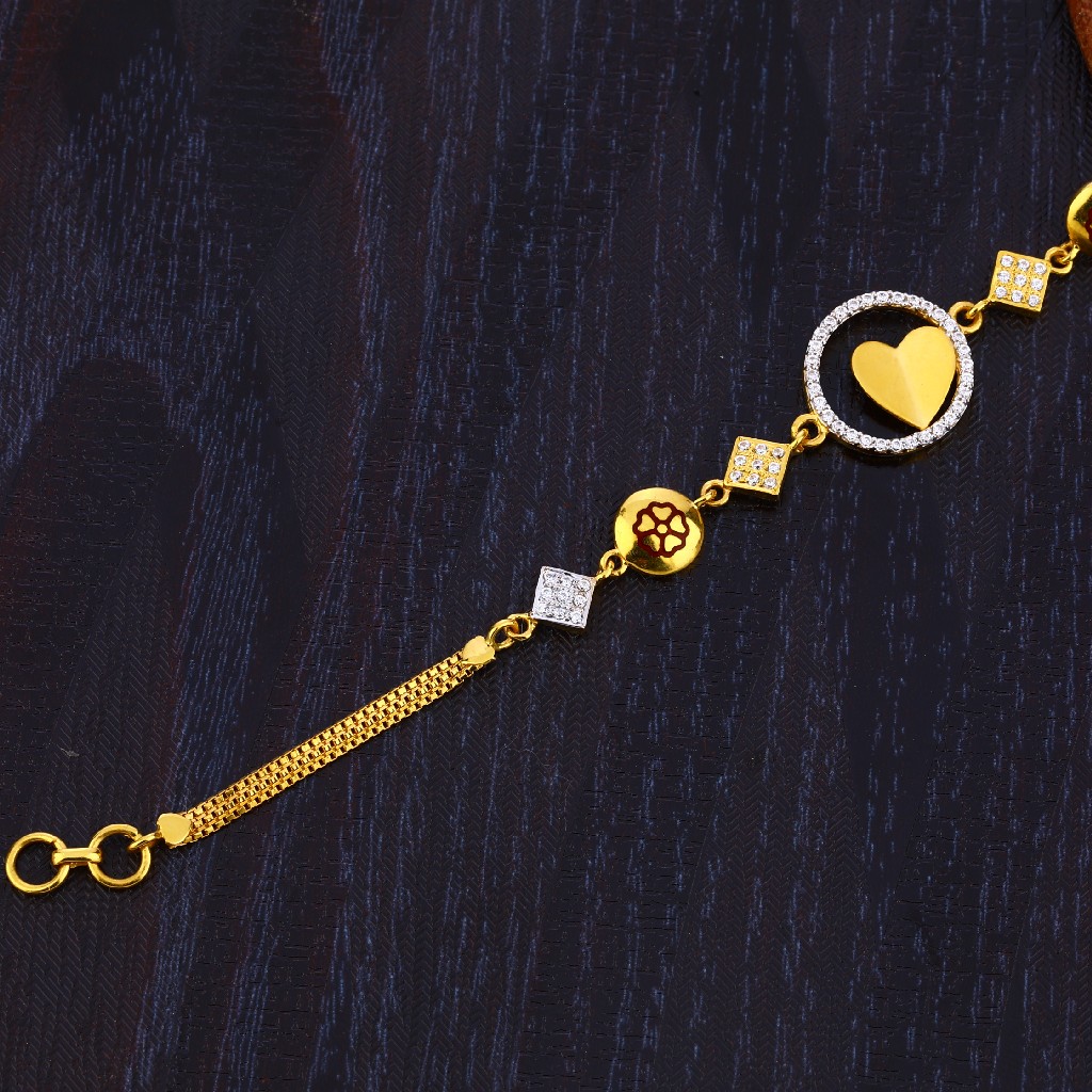 22KT Gold Hallmark Heart Design Bracelet LB322