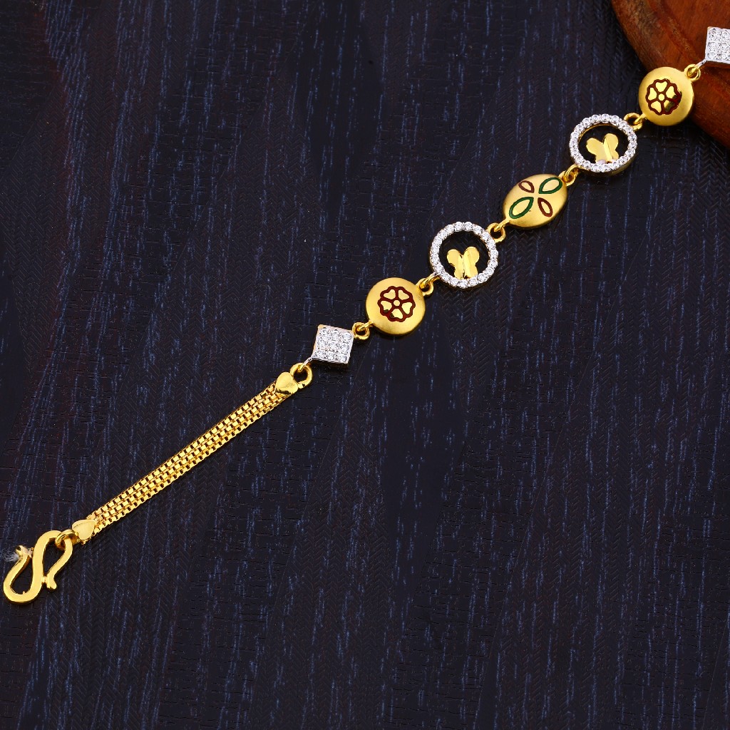 916 Gold Women's Plain  Bracelet LB333