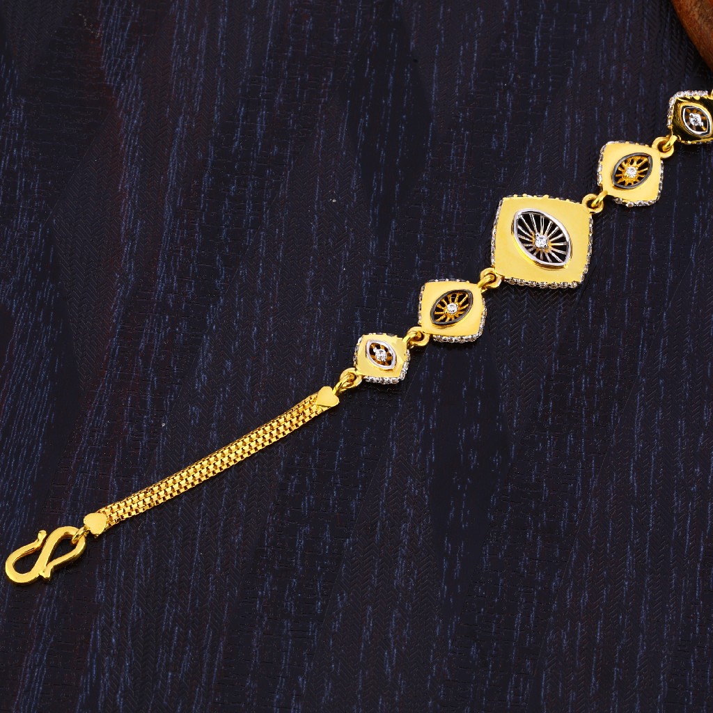 916 Gold Ladies Plain Delicate Bracelet LB345