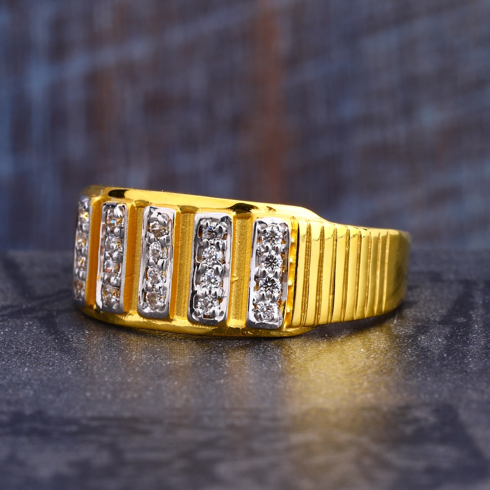 22CT Gold Fancy CZ  Men's Ring MR646
