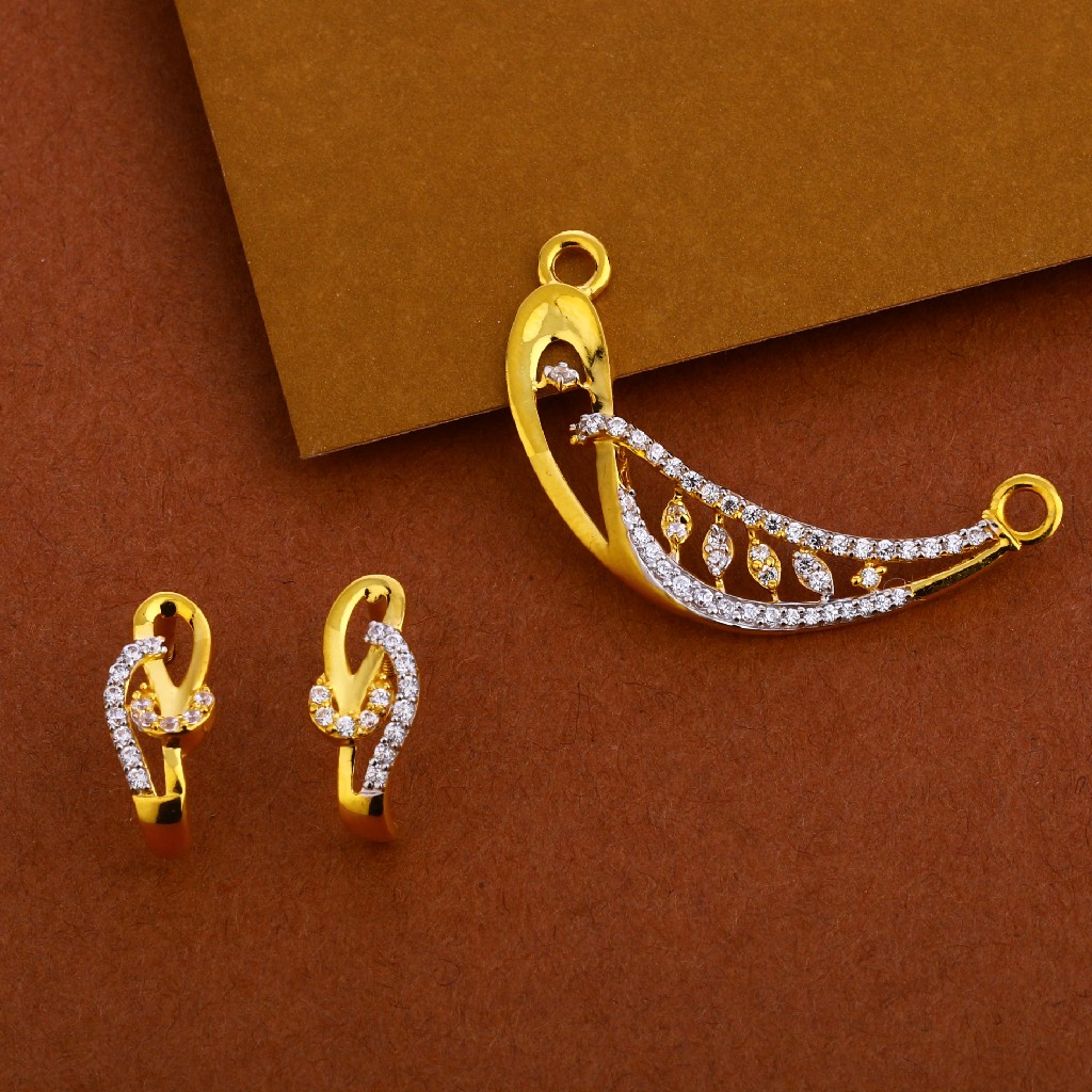 22kt Gold cz Exclusive Mangalsutra Pendant Set MP240