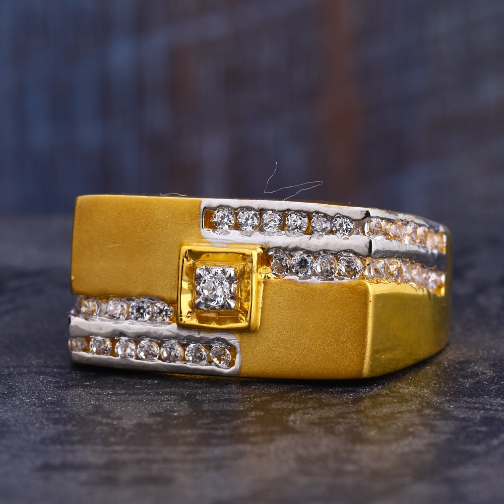 22CT Gold Classic CZ  Men's Ring MR642