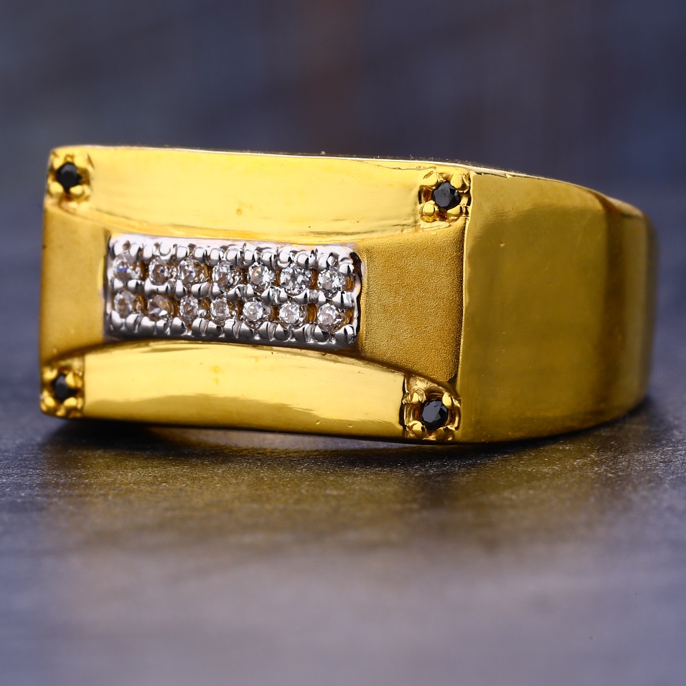 916 Gold Cz Classic Men's  Ring MR666