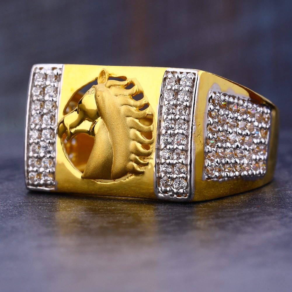 916 Gold Cz Hallmark Mens Ring MR655