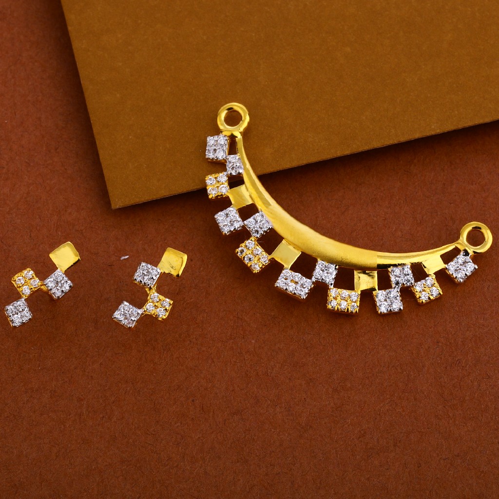 916 Gold  Mangalsutra Women's Gorgeous Pendant Set MP244