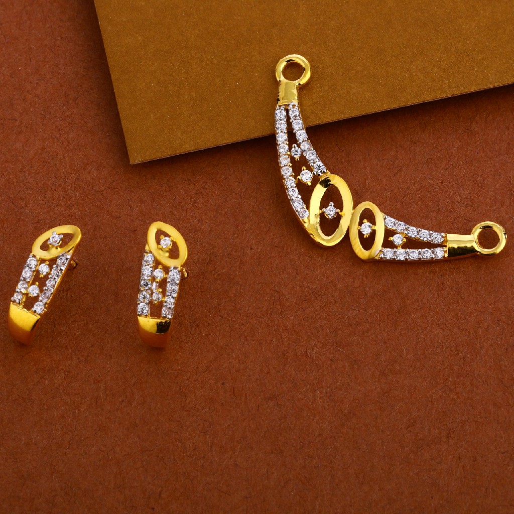 916 Cz Mangalsutra Hallmark Fancy Pendant Set MP254