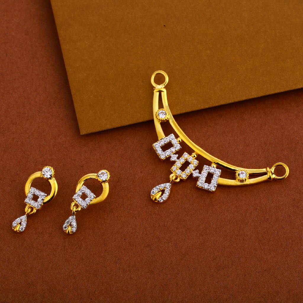 916 Cz Mangalsutra Hallmark Exclusive Pendant Set MP253
