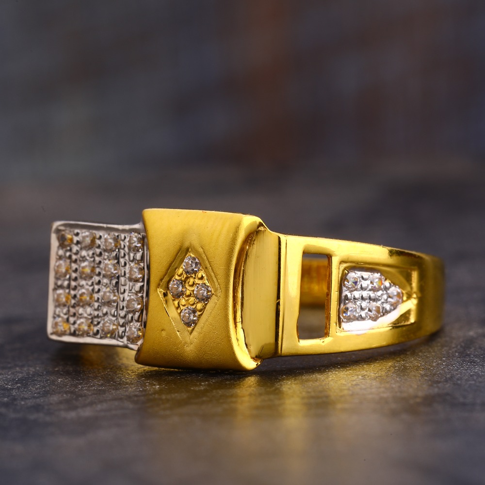 22CT CZ  Gold Hallmark Stylish Gentlemen's Ring MR581